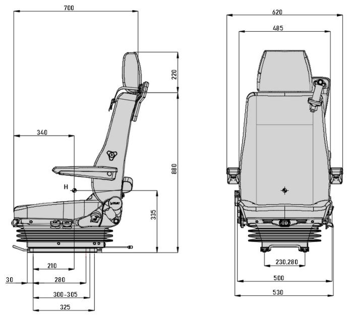 Кресло для Mercedes, MAN, DAF P1098ACB